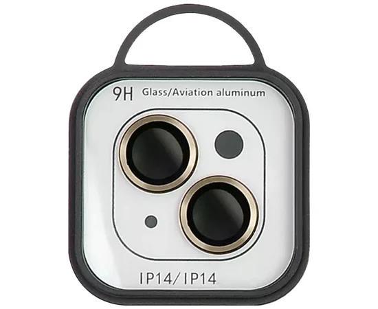 Защитное стекло Metal Classic на камеру (в упак.) для Apple iPhone 15 (6.1") / 15 Plus (6.7") Золотой / Gold