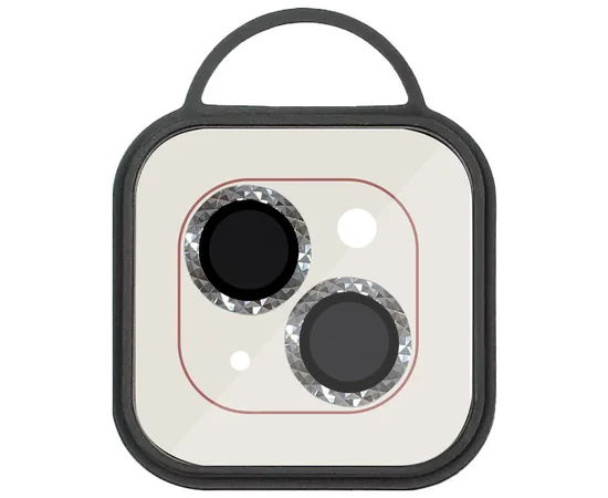 Захисне скло Metal Shine на камеру (в упак.) Apple iPhone 15 (6.1") / 15 Plus (6.7") Срібний / Silver