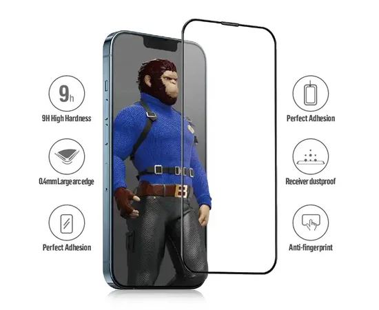 Защитное 2.5D стекло Blueo Corning Gorilla Glass для Apple iPhone 15 (6.1") Черный