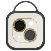 Защитное стекло Metal Shine на камеру (в упак.) для Apple iPhone 15 (6.1") / 15 Plus (6.7") Золотой / Gold
