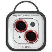 Защитное стекло Metal Classic на камеру (в упак.) для Apple iPhone 15 (6.1") / 15 Plus (6.7") Красный / Red