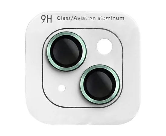 Защитное стекло Metal Classic на камеру (в упак.) для Apple iPhone 15 (6.1") / 15 Plus (6.7") Салатовый / Light Green