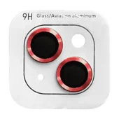Защитное стекло Metal Classic на камеру (в упак.) для Apple iPhone 15 (6.1") / 15 Plus (6.7") Красный / Red