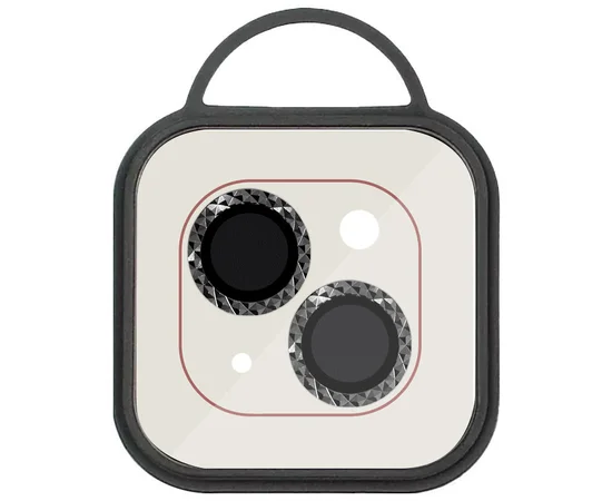 Защитное стекло Metal Shine на камеру (в упак.) для Apple iPhone 15 (6.1") / 15 Plus (6.7") Черный / Midnight