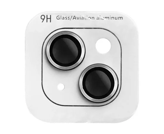 Защитное стекло Metal Classic на камеру (в упак.) для Apple iPhone 15 (6.1") / 15 Plus (6.7") Серебряный / Silver