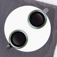 Защитное стекло Metal Classic на камеру (в упак.) для Apple iPhone 15 (6.1") / 15 Plus (6.7") Зеленый / Dark green