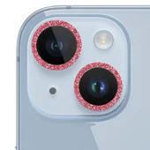 Захисне скло Metal Sparkles на камеру (в упак.) Apple iPhone 15 (6.1") / 15 Plus (6.7") Червоний / Red