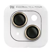 Захисне скло Metal Classic на камеру (в упак.) Apple iPhone 15 (6.1") / 15 Plus (6.7") Золотий / Gold