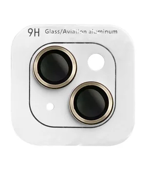 Защитное стекло Metal Classic на камеру (в упак.) для Apple iPhone 15 (6.1") / 15 Plus (6.7") Золотой / Gold