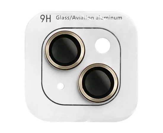 Защитное стекло Metal Classic на камеру (в упак.) для Apple iPhone 15 (6.1") / 15 Plus (6.7") Золотой / Gold