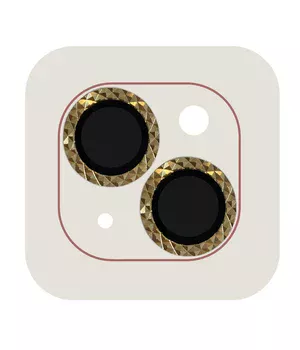 Захисне скло Metal Shine на камеру (в упак.) Apple iPhone 15 (6.1") / 15 Plus (6.7") Золотий / Gold