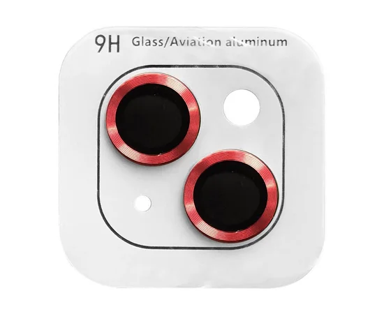Защитное стекло Metal Classic на камеру (в упак.) для Apple iPhone 15 (6.1") / 15 Plus (6.7") Красный / Red