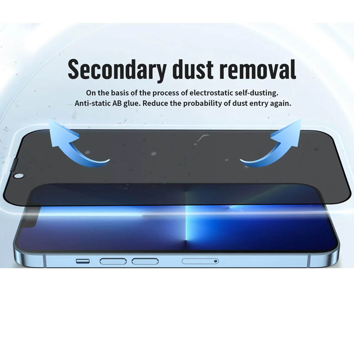 Захисне 2.5D скло Blueo Full Cover Anti-Peep для Apple iPhone 15 Plus (6.7") Чорний