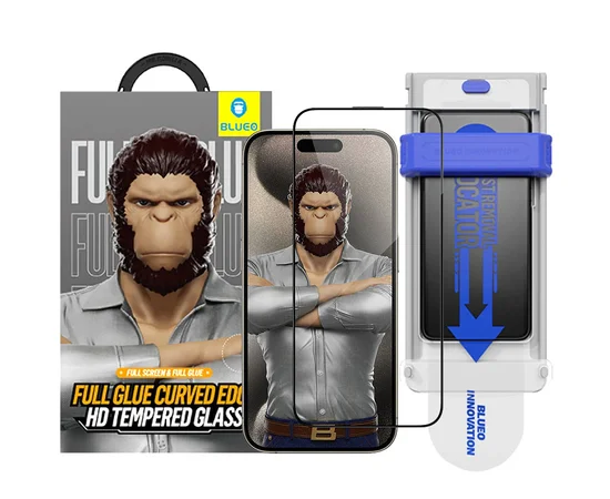 Защитное 3D стекло Blueo Hot Bending для Apple iPhone 15 Pro (6.1") (+ аппликатор) Черный