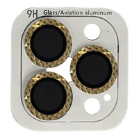 Защитное стекло Metal Shine на камеру (в упак.) для Apple iPhone 15 Pro (6.1") / 15 Pro Max (6.7") Золотой / Gold