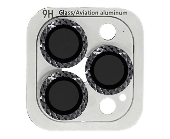 Защитное стекло Metal Shine на камеру (в упак.) для Apple iPhone 15 Pro (6.1") / 15 Pro Max (6.7") Черный / Midnight