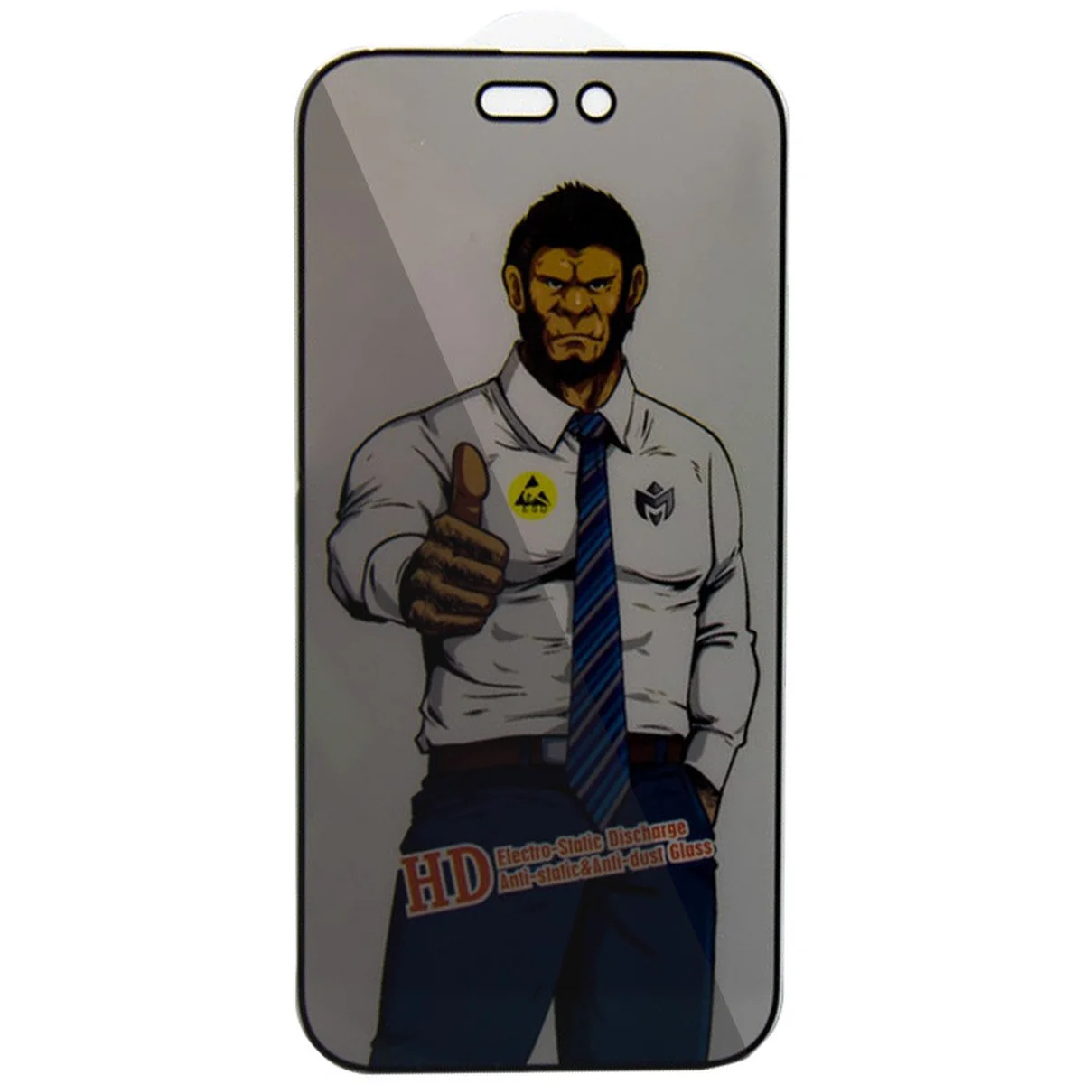 Защитное стекло Privacy 5D Anti-Static (тех.пак) для Apple iPhone 15 Pro (6.1") Черный