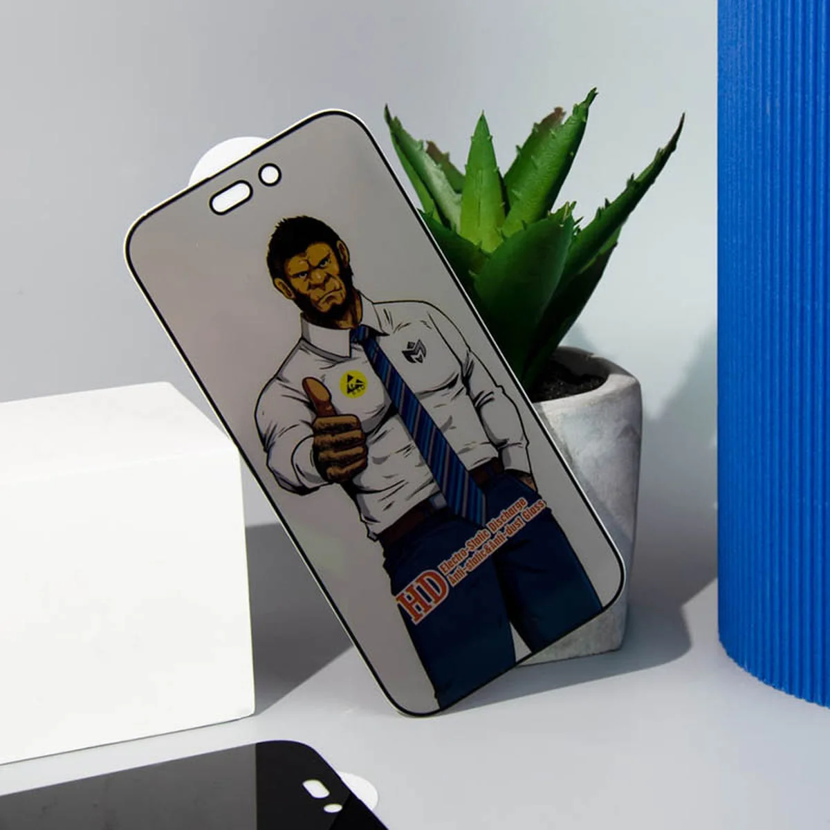 Защитное стекло Privacy 5D Anti-Static (тех.пак) для Apple iPhone 15 Pro (6.1") Черный