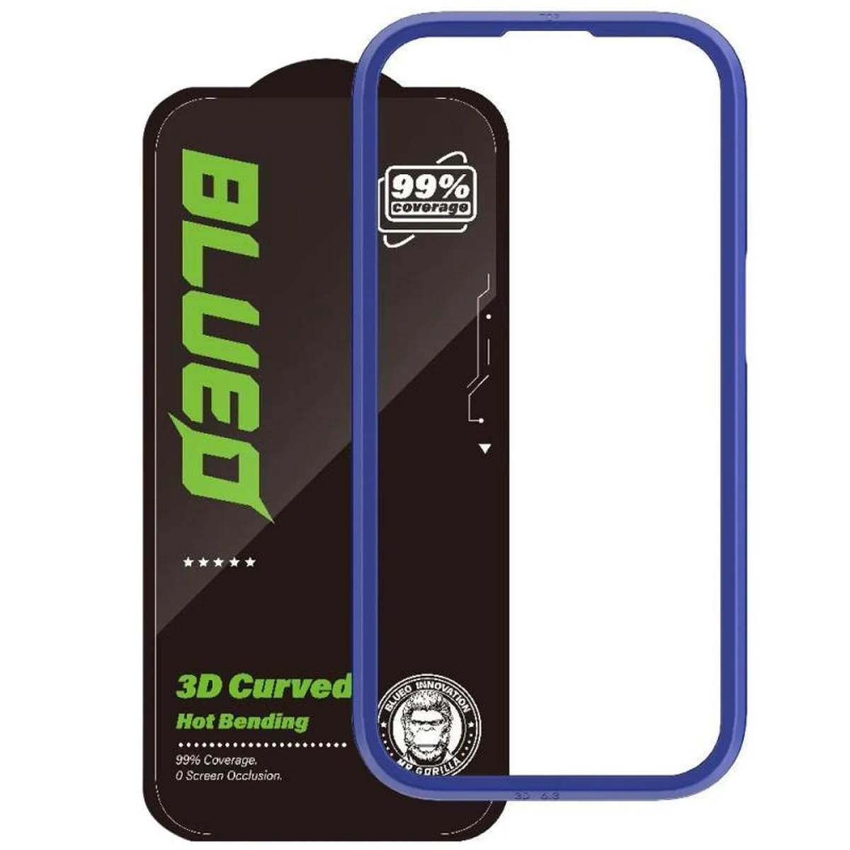 Защитное 3D стекло Blueo Hot Bending New для Apple iPhone 15 Pro (6.1") Черный