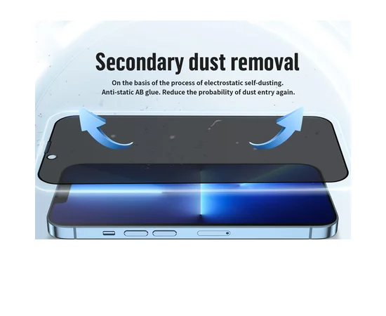 Захисне 2.5D скло Blueo Full Cover Anti-Peep для Apple iPhone 15 Pro (6.1") Чорний