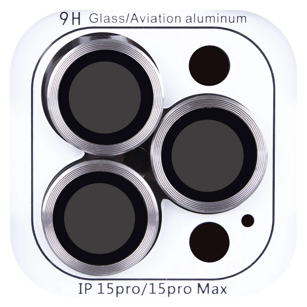 Защитное стекло Metal Classic на камеру (в упак.) для Apple iPhone 15 Pro (6.1") / 15 Pro Max (6.7") Серый / Titanium Gray