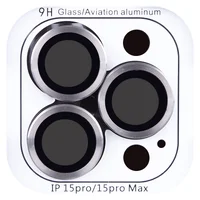 Защитное стекло Metal Classic на камеру (в упак.) для Apple iPhone 15 Pro (6.1") / 15 Pro Max (6.7") Серый / Titanium Gray