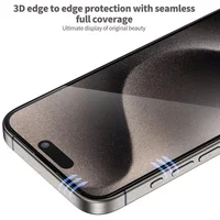 Защитное 3D стекло Blueo Hot Bending для Apple iPhone 15 Pro (6.1") (+ аппликатор) Черный