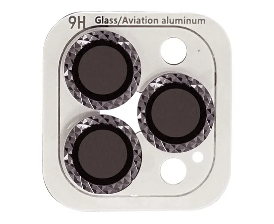 Защитное стекло Metal Shine на камеру (в упак.) для Apple iPhone 15 Pro (6.1") / 15 Pro Max (6.7") Темно-Серый / Graphite