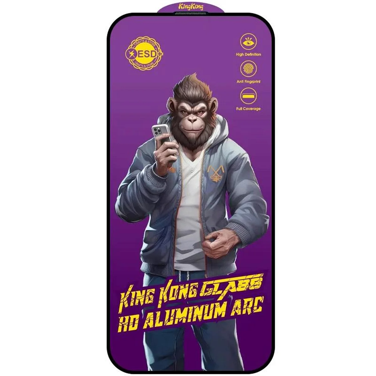 Защитное стекло 5D Anti-static Purple (тех.пак) для Apple iPhone 15 Pro (6.1") Черный