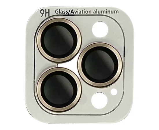 Захисне скло Metal Classic на камеру (в упак.) Apple iPhone 15 Pro (6.1") / 15 Pro Max (6.7") Золотий / Gold