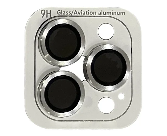 Захисне скло Metal Classic на камеру (в упак.) Apple iPhone 15 Pro (6.1") / 15 Pro Max (6.7") Срібний / Silver