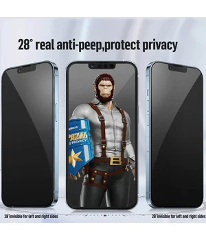 Захисне 2.5D скло Blueo Full Cover Anti-Peep для Apple iPhone 15 Pro Max (6.7") Чорний
