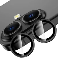 Захисне скло Metal Classic на камеру (в упак.) Apple iPhone 16 (6.1") / 16 Plus (6.7") Чорний / Black