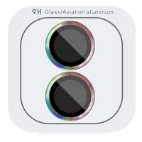 Захисне скло Metal Classic на камеру (в упак.) Apple iPhone 16 (6.1") / 16 Plus (6.7") Бузковий / Rainbow