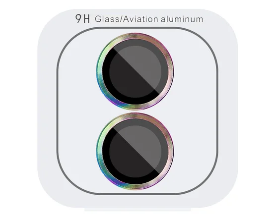 Захисне скло Metal Classic на камеру (в упак.) Apple iPhone 16 (6.1") / 16 Plus (6.7") Бузковий / Rainbow