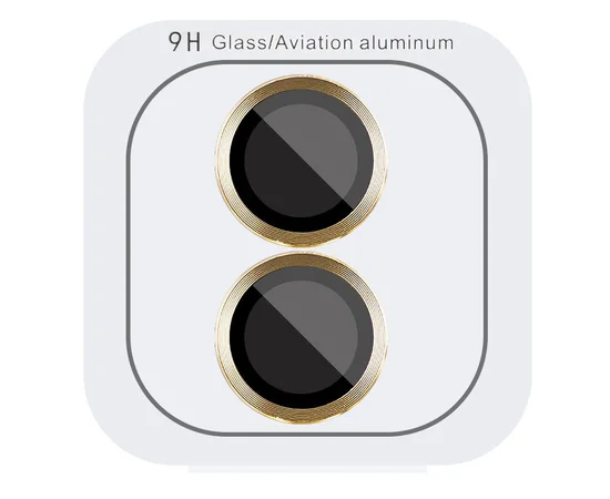 Захисне скло Metal Classic на камеру (в упак.) Apple iPhone 16 (6.1") / 16 Plus (6.7") Золотий / Gold