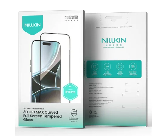 Защитное стекло Nillkin (CP+ max 3D) (full glue) для Apple iPhone 16 (6.1") Черный
