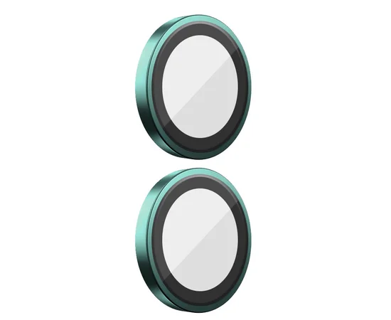 Защитное стекло BlueO Metal на камеру для Apple iPhone 16 (6.1") / 16 Plus (6.7") Бирюзовый / Green