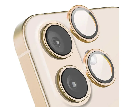 Захисне скло Metal Classic на камеру (в упак.) Apple iPhone 16 (6.1") / 16 Plus (6.7") Золотий / Gold