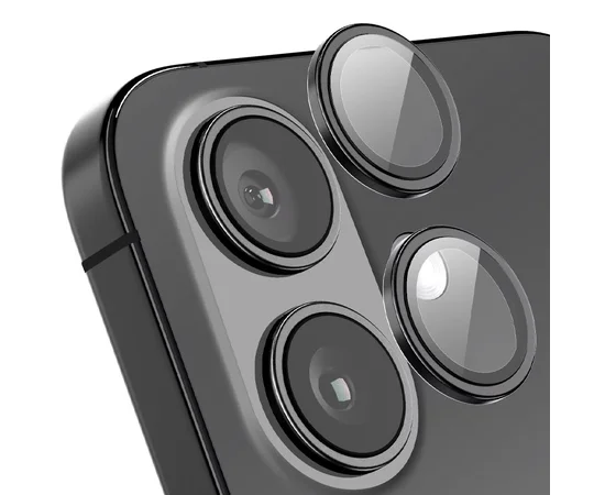 Защитное стекло Metal Classic на камеру (в упак.) для Apple iPhone 16 (6.1") / 16 Plus (6.7") Черный / Black