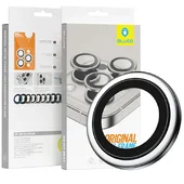 Защитное стекло BlueO Metal на камеру для Apple iPhone 16 (6.1") / 16 Plus (6.7") Серебряный / Silver