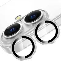 Защитное стекло Metal Classic на камеру (в упак.) для Apple iPhone 16 (6.1") / 16 Plus (6.7") Серебряный / Silver