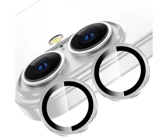 Захисне скло Metal Classic на камеру (в упак.) Apple iPhone 16 (6.1") / 16 Plus (6.7") Срібний / Silver