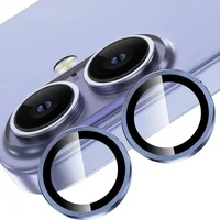 Защитное стекло Metal Classic на камеру (в упак.) для Apple iPhone 16 (6.1") / 16 Plus (6.7") Синий / Ultramarine