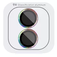 Защитное стекло Metal Classic на камеру (в упак.) для Apple iPhone 16 (6.1") / 16 Plus (6.7") Сиреневый / Rainbow