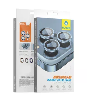 Захисне скло BlueO Metal на камеру для Apple iPhone 16 (6.1") / 16 Plus (6.7") Синій / Blue