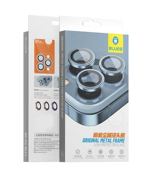 Защитное стекло BlueO Metal на камеру для Apple iPhone 16 (6.1") / 16 Plus (6.7") Бирюзовый / Green