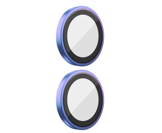 Захисне скло BlueO Metal на камеру для Apple iPhone 16 (6.1") / 16 Plus (6.7") Бузковий / Colorful