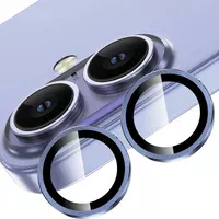 Защитное стекло Metal Classic на камеру (в упак.) для Apple iPhone 16 (6.1") / 16 Plus (6.7") Синий / Ultramarine