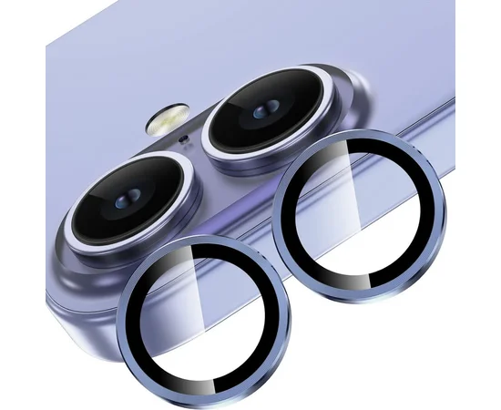 Захисне скло Metal Classic на камеру (в упак.) Apple iPhone 16 (6.1") / 16 Plus (6.7") Синій / Ultramarine